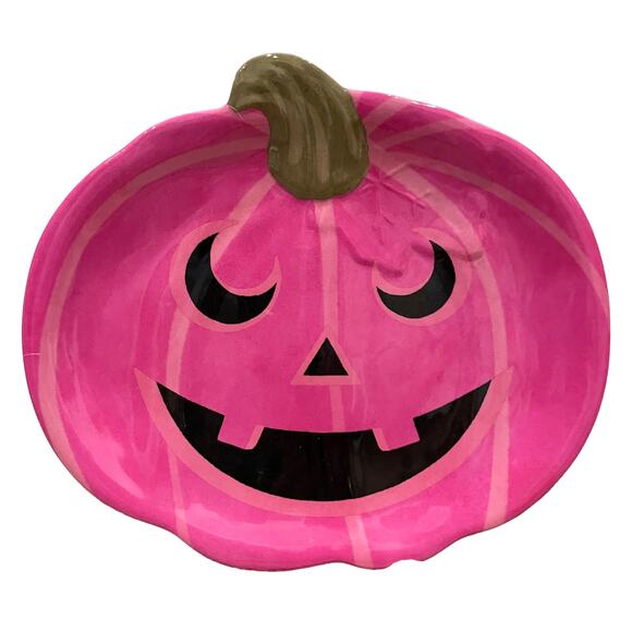 13th & Elm Halloween Pumpkin Melamine Appetizer Plates 8x7 Set of 4 BOO New - Picture 4 of 15